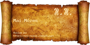 Mai Mózes névjegykártya